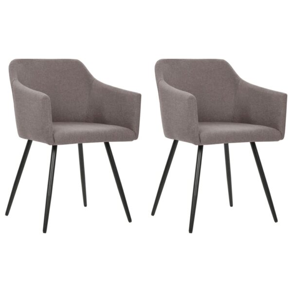 Dining Chairs 2 pcs Taupe Fabric