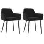 Dining Chairs 2 pcs Black Velvet