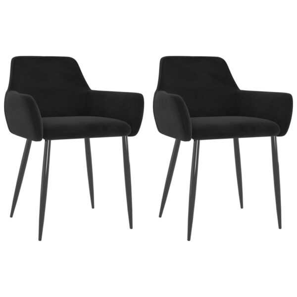 Dining Chairs 2 pcs Black Velvet