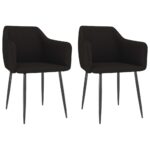 Dining Chairs 2 pcs Black Fabric