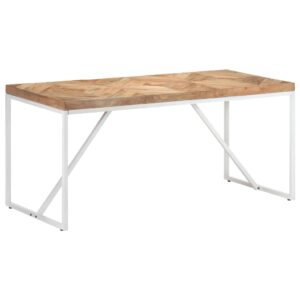 Solid Acacia and Mango Wood Dining Table  Industrial   Handmade  Weather-Resistant  Unique Design