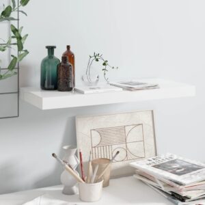 High Gloss White Floating Wall Shelf  Invisible Mounting  Honeycomb MDF Metal  Home Decor