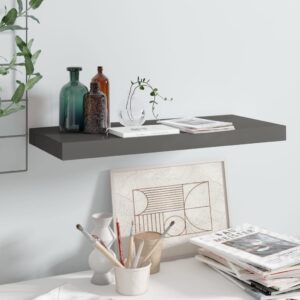 High Gloss Grey Floating Wall Shelf  Honeycomb MDF Metal  Invisible Mounting System