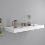 Stylish Floating Wall Shelf in White  Honeycomb MDF Metal  Invisible Mounting System