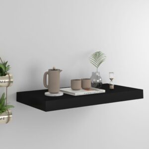 Stylish Floating Wall Shelf in Black  Honeycomb MDF and Metal  Invisible Mounting System