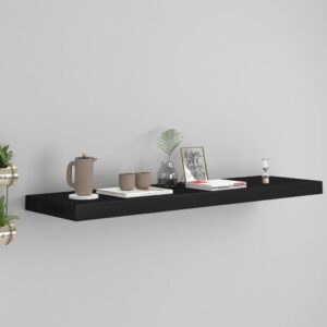 Stylish Floating Wall Shelf in Black  Honeycomb MDF and Metal  Invisible Mounting System