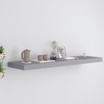 Stylish Floating Wall Shelf in Grey  Honeycomb MDF Metal  Invisible Mounting System