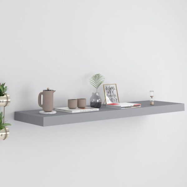 Stylish Floating Wall Shelf in Grey  Honeycomb MDF Metal  Invisible Mounting System