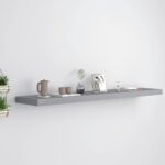 Stylish Grey Floating Wall Shelf  Invisible Mounting  Honeycomb MDF Metal  Home Decor