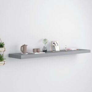 Stylish Grey Floating Wall Shelf  Invisible Mounting  Honeycomb MDF Metal  Home Decor