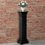 Classic Square Pillar Plant Stand Black 17x17x66 cm MDF