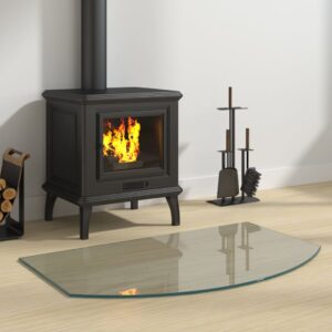 Transparent Tempered Glass Fireplace Floor Plate  High Temperature Resistant  Easy to Use  80x50 cm