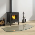 Transparent Tempered Glass Fireplace Floor Plate High Temperature Resistant Easy Use