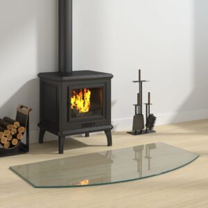 Transparent Tempered Glass Fireplace Floor Plate High Temperature Resistant Easy Use