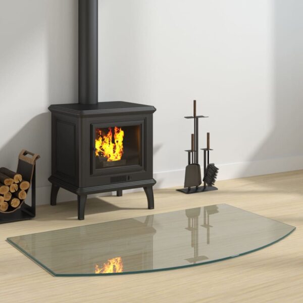 Transparent Tempered Glass Fireplace Floor Plate  High Temperature Resistant  Easy to Use  100x60 cm