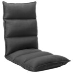 Adjustable Folding Floor Lounge Chair in Grey Fabric - Lightweight  Compact  Versatile for Indoor and Outdoor Use