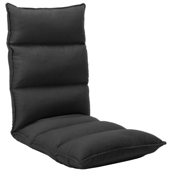 Folding Floor Chair Black Fabric