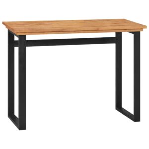 Solid Teak Wood Desk  Rustic Charm  Industrial   Sturdy and Durable  Ideal for Home or Office