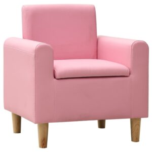 Children Sofa Pink Faux Leather