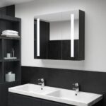 LED Illuminated Bathroom Mirror Cabinet with Shelves  Energy-Efficient  Contemporary