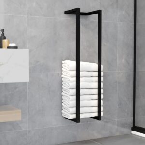 Sturdy Iron Towel Rack in Black - Ample Space  Stable  Durable  Decorative for Bathroom