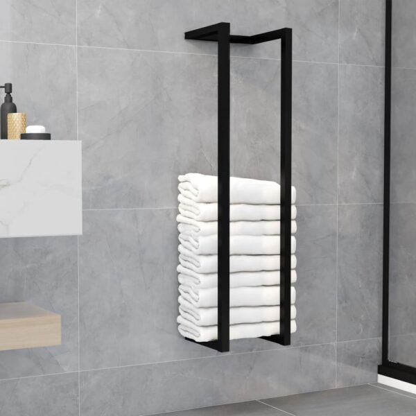 Sturdy Iron Towel Rack in Black - Ample Space  Stable  Durable  Decorative for Bathroom