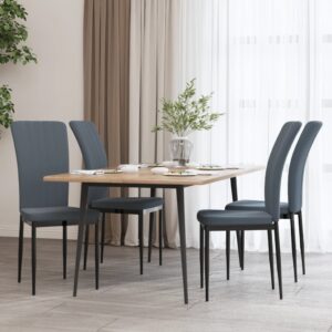 Elegant Dark Grey Velvet Dining Chairs Set of 4 - Comfortable Foam Padded Seat with Sturdy Iron Frame