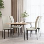 Elegant Cream Velvet Dining Chairs Set of 4 - Soft  Luxurious  Sturdy Iron Frame  Comfortable Foam-Padded Backrest