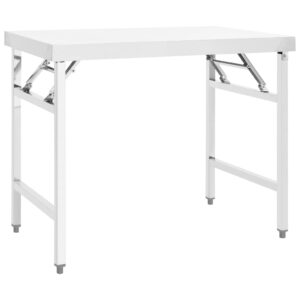 Stainless Steel Kitchen Work Table Foldable Design Easy Clean Ideal for Commercial Use