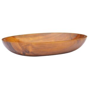 Solid Teak Wood Basin Sink  Fine Sanded  Durable  Easy to Clean  Smooth Appearance