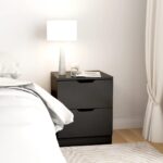 Bedside Cabinet Black 40x40x50 cm Engineered Wood