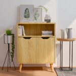 Engineered Wood Sideboard in Sonoma Oak Finish with Ample Storage Space