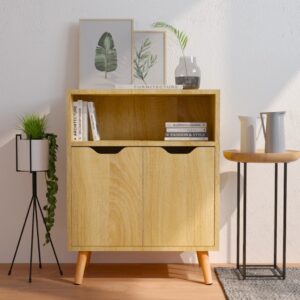 Engineered Wood Sideboard in Sonoma Oak Finish with Ample Storage Space