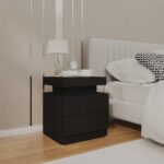 Bedside Cabinet Black 45x35x52 cm Engineered Wood