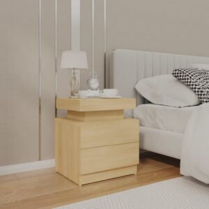 Stylish Sonoma Oak Bedside Cabinet Engineered Wood with Ample Storage Space