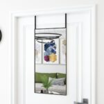 Black Door Mirror 40x80 cm Glass and Aluminium - Adjustable  Easy Install  Space-Saving Design