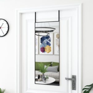 Door Mirror Black 40x100 cm Glass and Aluminium