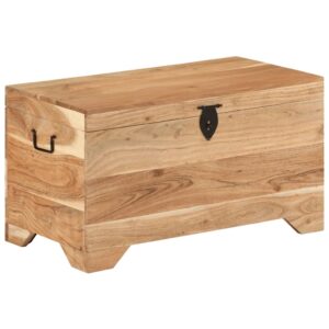 Solid Acacia Wood Storage Chest - Retro   Weather-Resistant  Ample Space  Versatile Use