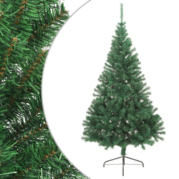 Artificial Half Christmas Tree with Stand  Green  240 cm  PVC Material  Lifelike  Stable  Space-Saving  Economical  Indoor and Outdoor Use