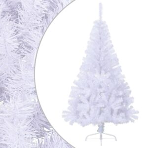 Artificial Half Christmas Tree with Stand  Lifelike White PVC  Indoor/Outdoor Use  120 cm