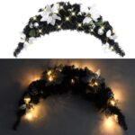 Indoor Outdoor Christmas Arch with LED Lights  Black PVC  90 cm  Easy Storage