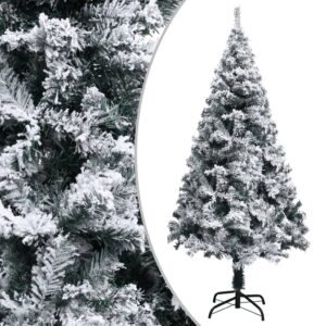 Artificial Christmas Tree Flocked Snow Green PVC Lifelike Indoor Outdoor Use