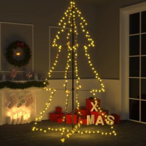 LED Christmas Cone Tree Warm White Lights Indoor Outdoor Decor 118x180cm No Brand