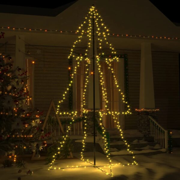 LED Christmas Cone Tree Warm White Lights Indoor Outdoor Decor 120x220 cm