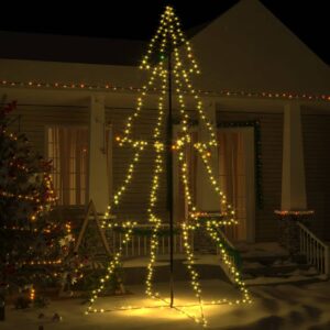 LED Christmas Cone Tree Warm White Lights Indoor Outdoor Decor 143x250 cm