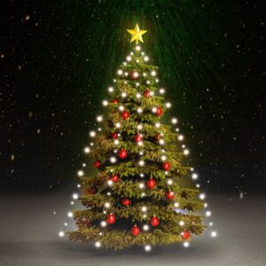 LED Christmas Tree Net Lights  Cold White  210cm  Energy Efficient  Indoor/Outdoor Use  8 Lighting Effects  Water Resistant  USB Connector