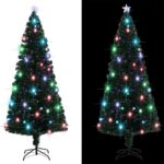 Artificial Pre-lit Christmas Tree with Stand 210 cm Fibre Optic