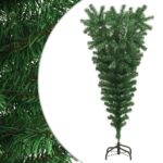 Upside-Down Artificial Christmas Tree with Stand  Lifelike Green PVC  Adjustable Branches  150cm