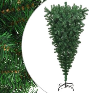 Upside-Down Artificial Christmas Tree with Stand  Lifelike Green PVC  Adjustable Branches  180cm