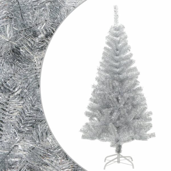 Artificial Silver Christmas Tree with Stand  Lifelike PET Material  Indoor and Outdoor Use  120 cm Height